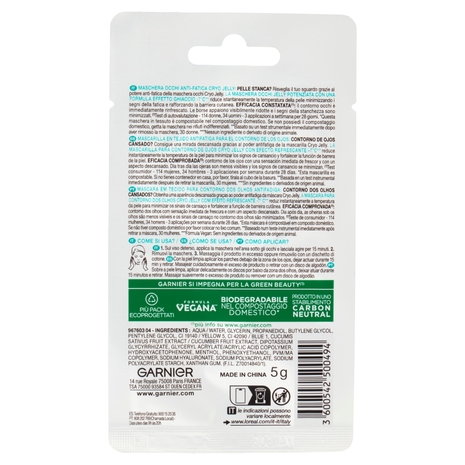 Garnier SkinActive Hyaluronic CryoJelly maschera occhi anti-fatica 5 g